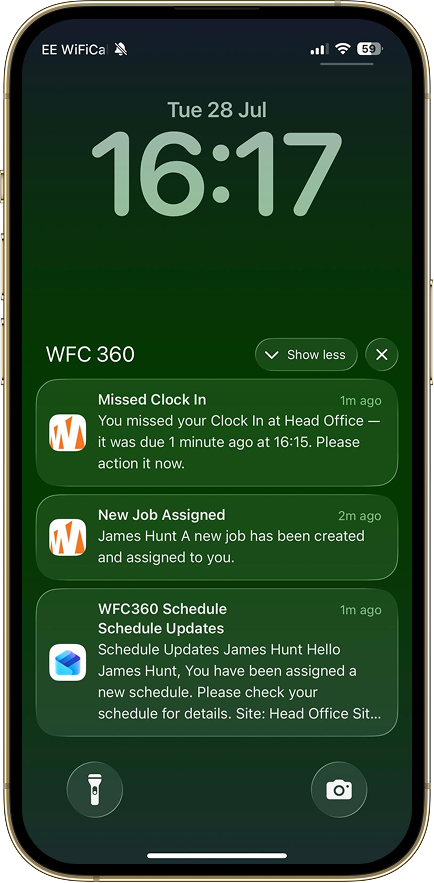 WFC 360 Live Push Notifications