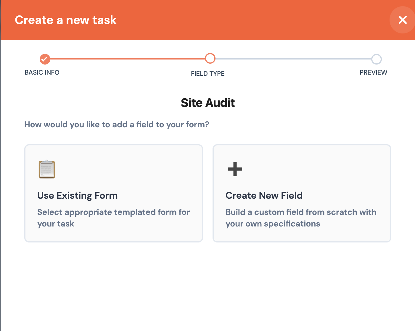 WFC Control — Creating a Task